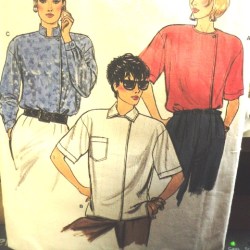 9498 VOGUE EZ 86 LOOSE ASYMMETRIC SS-LS BLOUSE PATTERN 8-12 uncut